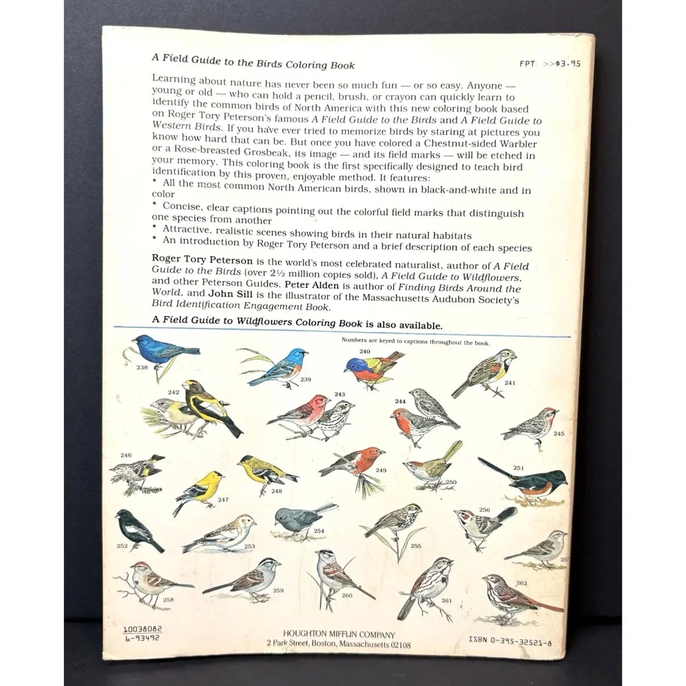 Vintage A Field Guide to the Birds Coloring Book Peterson 1982 Teaching Bird ID